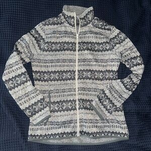 Women’s Eddie Bauer Black and Gray Patterned zip up